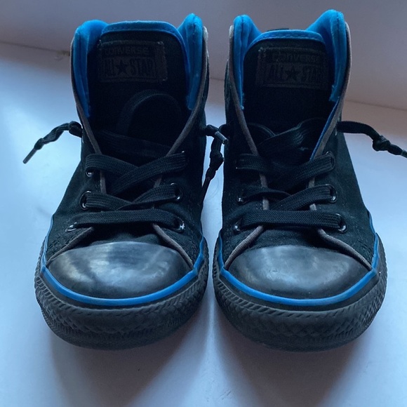 Converse All Star Static Black Blue High Tops High Top Sneaker Kids Size 3 Youth - Picture 8 of 8